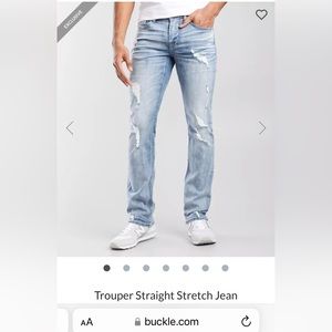 Men’s Departwest Trouper Straight Stretch Jeans, 33L, 33 long.